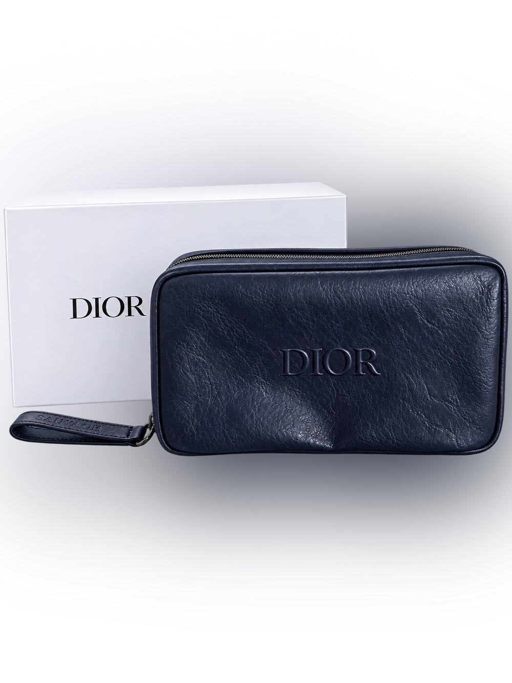 Dior Sauvage Navy Blue Men’s Toiletry Travel Case Bag New in Box